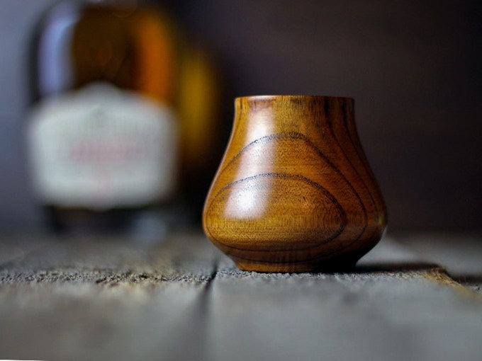 Wood whiskey glass