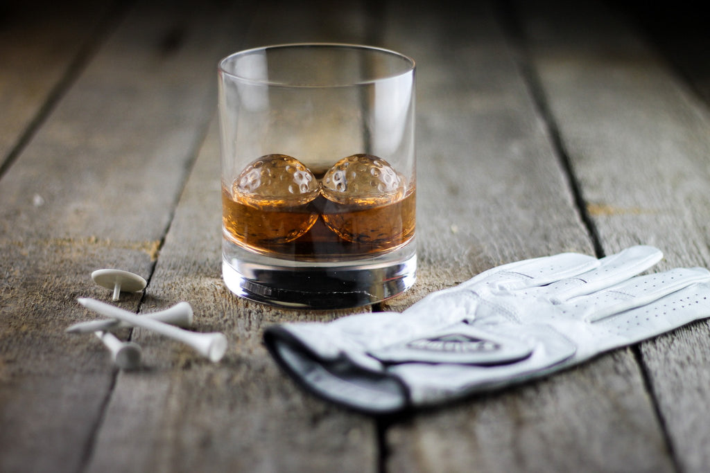 Whiskey Golf Ball Chillers with Rocks Glass