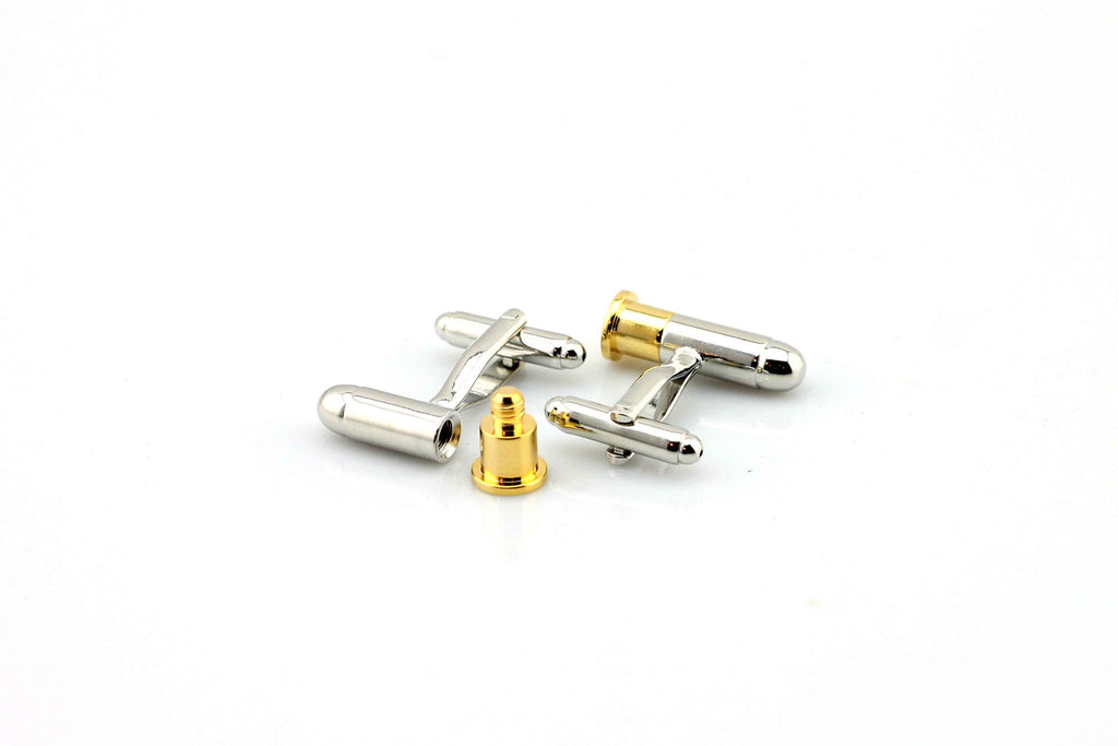 cufflinks made from stainless steel bullet shaped