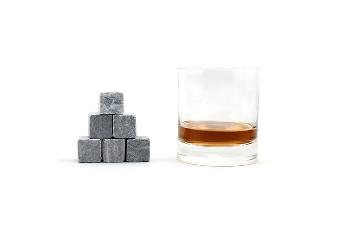 Whiskey rocks with glass set