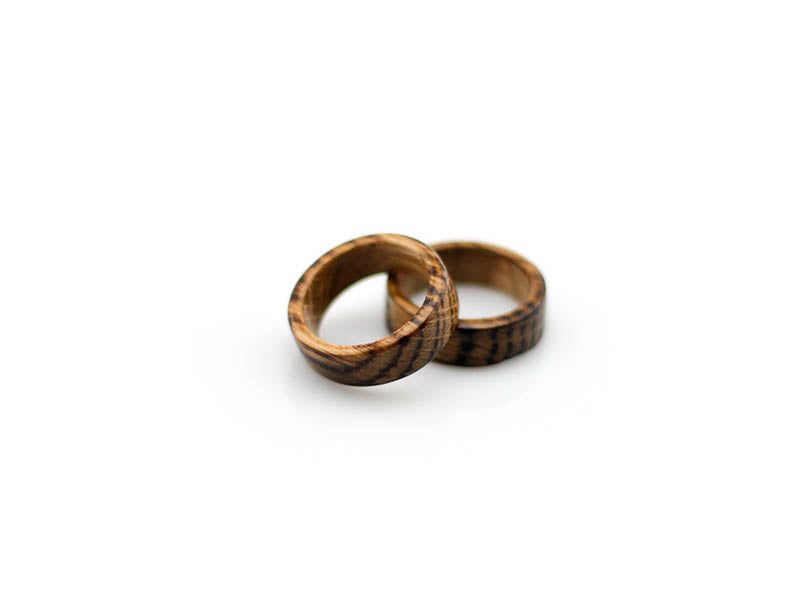 Wedding Rings made from whiskey barrel