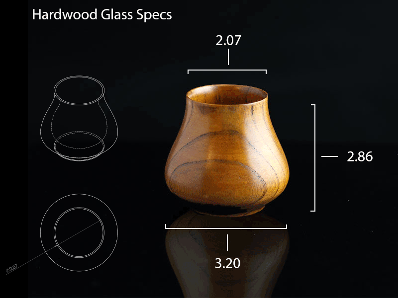 sipdark wood whiskey cup sizes